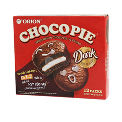  Ciasteczka choco-pie o smaku kakao ORION 360g | Banh ORION Choco-Pie DARK 360gx8szt/krt